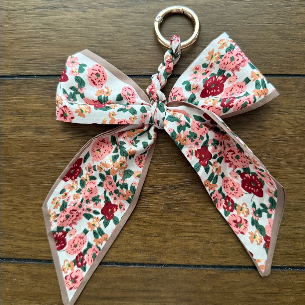 Fall Vibes Floral Bow Keychain